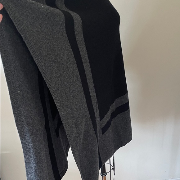 Eileen Fisher Black and Gray Poncho Sweater - Picture 4 of 4